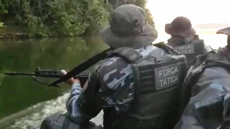 Força Tática de Sinop faz buscas no rio e BOPE em mata atrás de assaltantes de cooperativas no Nortão