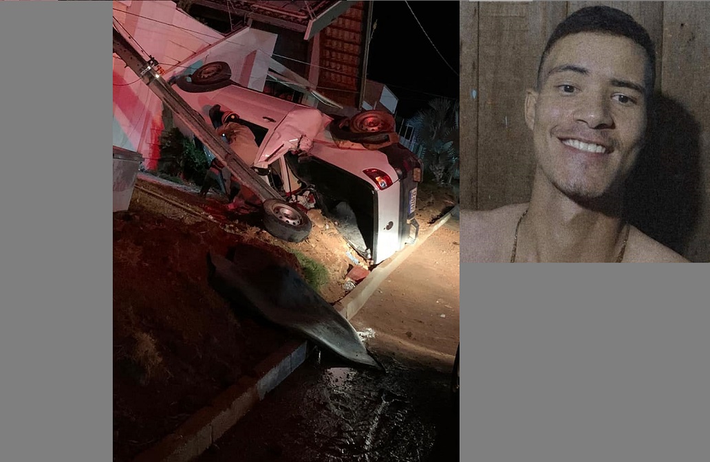Carro capota e jovem de 19 anos morre em avenida de Guarantã do Norte