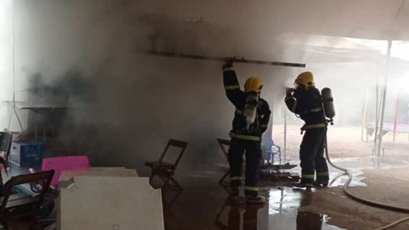 Lanchonete em container pega fogo e fica destruída em Sinop