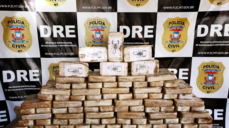 Polícia apreende carga com 102 tabletes de cocaína em MT, com destino ao Maranhão