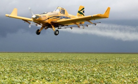Avião agrícola cai após colidir com rede de alta tensão