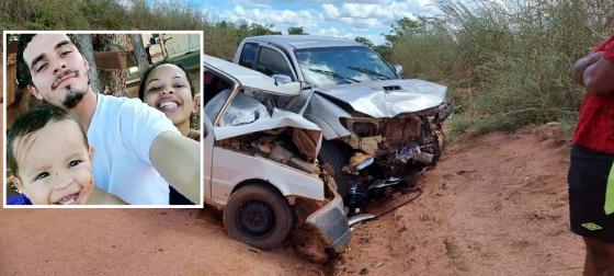 Casal e filho de 4 anos morrem após carro bater em caminhonete em estrada do Nortão de MT