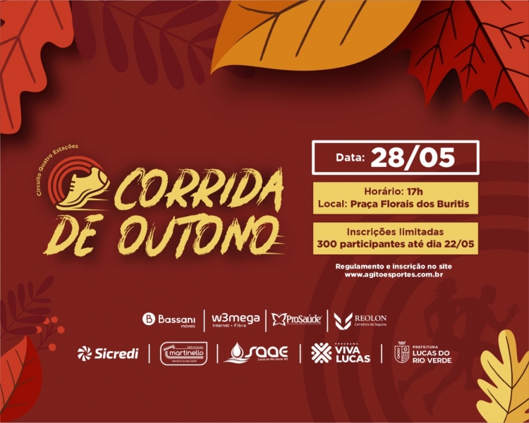 Esporte abre inscrições para Corrida de Outono em Lucas do Rio Verde