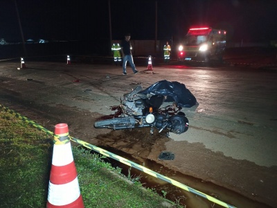 Sinop: Homem morre em colisão entre moto e caminhonete