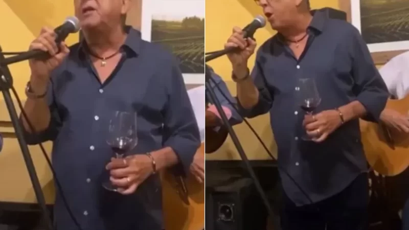 Galvão Bueno homenageia gaúchos e solta a voz em restaurante; assista