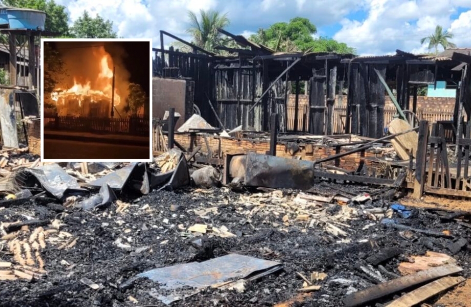 Morador morre carbonizado após incêndio atingir duas casas de madeira em Vera