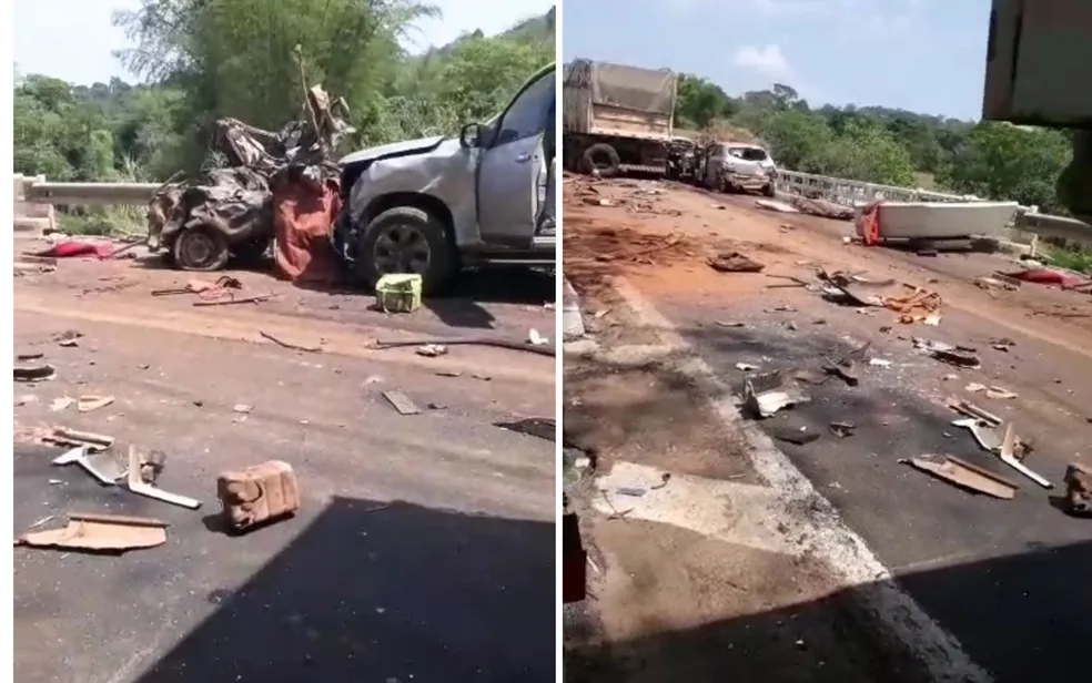 Acidente entre 14 veículos deixa pelo menos seis mortos na BR-414