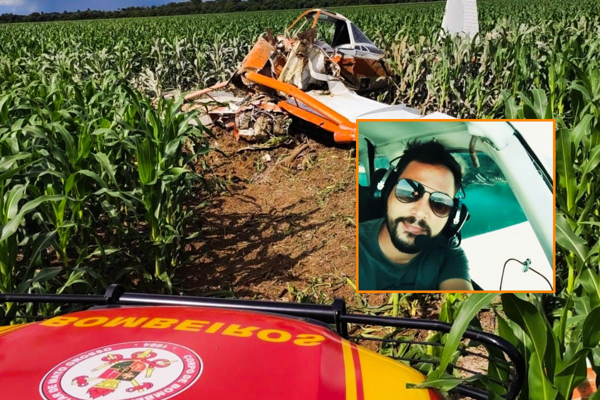 Piloto morre em queda de avião agrícola no primeiro dia de trabalho em Lucas do Rio Verde