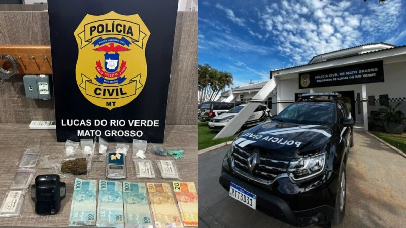 Polícia Civil prende dois foragidos da Justiça em Lucas do Rio Verde; um deles flagrado com drogas e tornozeleira eletrônica