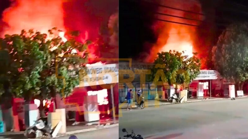 Loja de móveis usados fica destruída após incêndio em Sorriso