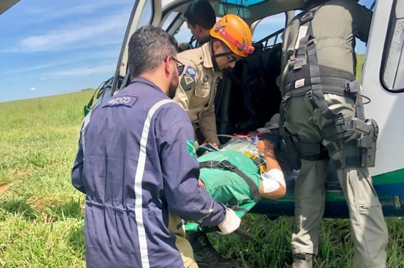 Trabalhador rural resgatado após ter pé preso em máquina agrícola em Sinop