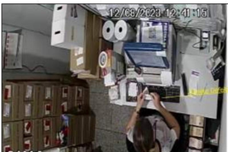 Imagens mostram funcionária retirando bilhete premiado de cofre em lotérica de Sinop