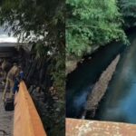 Caminhão com carga de piche tomba de ponte e compromete abastecimento de água em cidade de MT