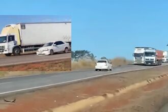 Motorista sem CNH e embriagado é flagrado na contramão antes de bater em carreta na BR-364